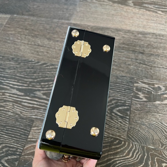 Mirrored Lady Lunchbox Clutch Black and White Handbag - Picture 4 of 7